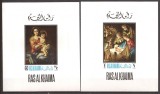 RAS AL KHAIMA 1968 PICTURA CRACIUN ( 2 colite de luxe ndt. ) MNH, Nestampilat