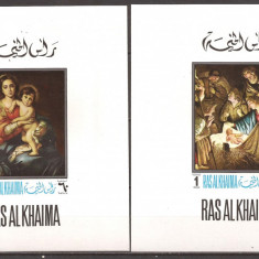 RAS AL KHAIMA 1968 PICTURA CRACIUN ( 2 colite de luxe ndt. ) MNH