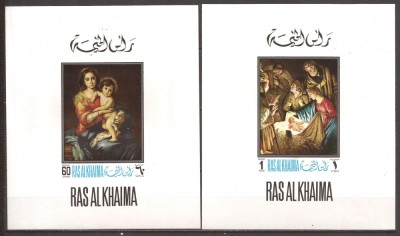 RAS AL KHAIMA 1968 PICTURA CRACIUN ( 2 colite de luxe ndt. ) MNH foto