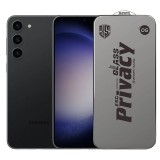 Folie de Protectie pentru Samsung Galaxy S23+, TEO, Sticla Securizata ESD Antistatica, Super-X Privacy OG, Margini Negre, 0.30 mm, Transparent Inchis
