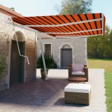 vidaXL Copertină autonomă retractabilă automat oranj&amp;maro 600x350 cm 3069690