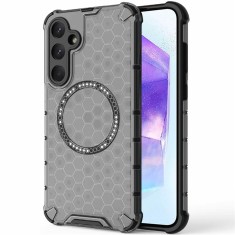 Husa transparenta Samsung Galaxy A55 5G Techsuit HoneyComb Shield MagSafe, negru foto