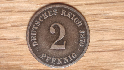 Germania - moneda de colectie 2 pfennig 1876 C - stare f buna foto