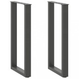 VidaXL Picioare de masă consolă &icirc;n formă de U, 2 buc., antracit, 28x(72-73) cm, oțel 4013170