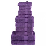 VidaXL Set de prosoape premium SOLUND, 12 piese, violet, 600 g/m&sup2;