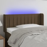 vidaXL Tăblie de pat cu LED, maro &icirc;nchis, 83x16x78/88 cm, textil