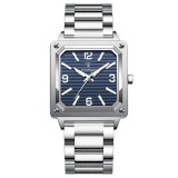 Poedagar Ceas barbati de mana Casual Fashion Indici Luminosi Otel Argintiu Albastru