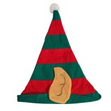 Caciula spiridus cu urechi pentru copii, 28 cm, Rosu/Verde, General