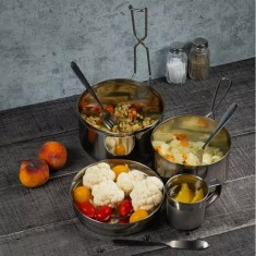 Set vase camping, inox, 7 piese, 15,4/15/13cm, Kinghoff