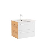 Dulap inferior Vario Clam 60 cu lavoar stejar-alb