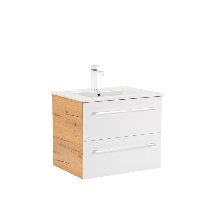 Dulap inferior Vario Clam 60 cu lavoar stejar-alb