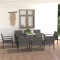 vidaXL Set mobilier de masă pentru grădină, 9 piese, gri, poliratan 3065716