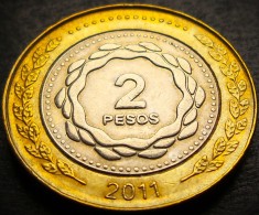 Moneda bimetal 2 PESOS - ARGENTINA, anul 2011 * cod 4256