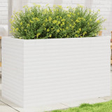 VidaXL Jardinieră de grădină, alb, 110x60x68,5 cm, lemn masiv de pin