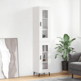 Dulap &icirc;nalt, alb extralucios, 34,5x34x180 cm, lemn prelucrat GartenMobel Dekor, vidaXL