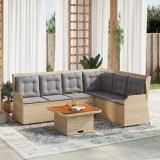 vidaXL Set mobilier de grădină cu perne, 5 piese, bej, poliratan