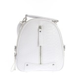 Rucsac alb cu fermoar decorativ