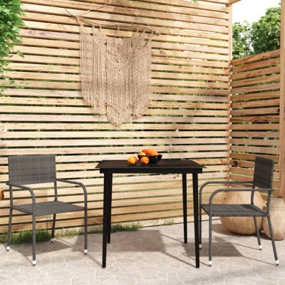 vidaXL Set mobilier pentru grădină, 3 piese, gri foto