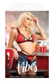 Set Lenjerie Fantasy Lingerie Extra Spicy cu Bralette Dantelata Cut-Out si Tanga, Rosu