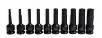 Set chei tubulare impact cu varf hexagonal H5-H19 mm ,set 10 piese foto