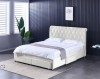 Pat 180x200 cm Sunday Crem cu 4 sertare Tapitat Catifea Somiera Inclusa