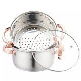 Set de 3 piese, oala pentru fiert cu abur, inox, diametru 18 cm, capacitate 2.5 litri, Klausberg