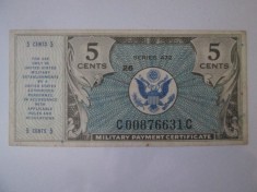 Statele Unite ale Americii 5 Cents Military Payment Certificates 1948-1951 foto