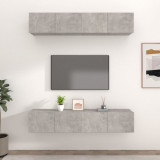 VidaXL Comode TV, 4 buc., gri beton, 80x30x30 cm, lemn compozit