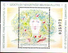 UNGARIA 1988, Arta, Grafica, J&aacute;nos Kass, cu numar, MNH, serie neuzata