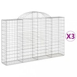 Cumpara ieftin Cosuri gabion arcuite 3 buc, 200x30x120/140 cm, fier galvanizat