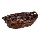 Coș Decorativ Crăciun, Lemn Bambus, M&acirc;ner Lemn, Maro, 42x31x16 cm, Oem