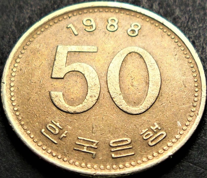 Moneda 50 WON - COREEA DE SUD, anul 1988 * cod 3454