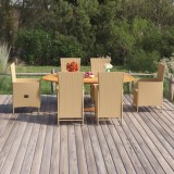 Cumpara ieftin Gossi set mobilier de gradina, 7 piese, bej, poliratan