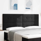 VidaXL Tăblie cap Pe perete cu headboard Manual Negru 200 cm Catifea