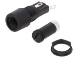 Clema siguranțe cilindrice 5x20mm 250V neagră pe panou