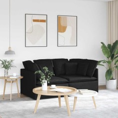 vidaXL Canapea modulară cu perne, negru, textil 3321239
