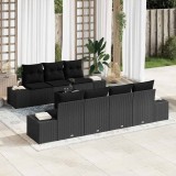 Cumpara ieftin Set de canapele pentru grădină 8 pcs Negru 55 x 55 x 37 cm