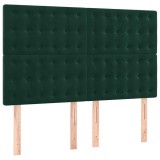 Cumpara ieftin Tablie de pat verde inchis 144x5x118/128 cm catifea