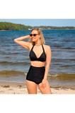MYLILY Top de bikini pentru s&acirc;n mare | Cupe mari | G&acirc;t halter femei negru L g&acirc;t fluture push up