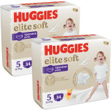 Pachet Scutece chilotel Huggies Elite Soft Pants 5, 12-17 kg, 68 buc
