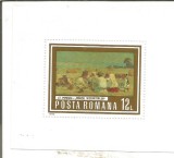 colita -ROMANIA-1973 LP 836 REPRODUCERI DE ARTA - MUNCA, COLITA DANTELATA