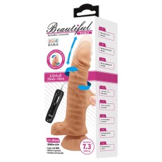 Beautiful Easton - Dildo cu vibrații, rotații și &icirc;mpingere, 18.5 cm