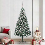vidaXL Brad de Crăciun artificial Verde 210 cm PVC și Oțel și Plastic 3396275