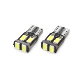 Cumpara ieftin Set becuri auto cu LED CANBUS compatibil T10 W5W 6 SMD Alb 12V, destinat competitiilor auto sau off-road, Amio