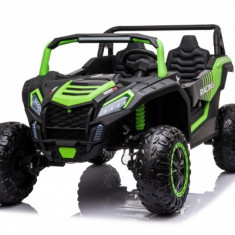 UTV electric pentru 2 copii intre 3-11 ani, Racing 300W 4x4 24V 7ah cu ROTI MOI Verde