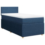 Cumpara ieftin Pat box spring cu saltea, albastru, 80x200 cm, textil