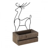 Cumpara ieftin Decoratiune fier si lemn model Ren 23 cm x 13 cm x 10 / 40 h