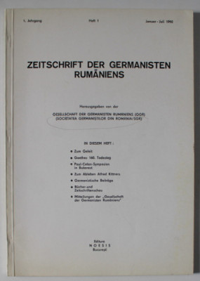 ZEITSCHRIFT DER GERMANISTEN RUMANIENS ( REVISTA GERMANISTILOR DIN ROMANIA ) , HEFT 7 , TEXT IN LIMBA GERMANA , JANUAR - JULI , 1992 foto