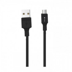 Cablu de date RO&MAN RX10V, USB la MicroUsb, 2A, 1m, negru, Blister