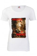 TRICOU DAMA MESAJ PASTE &amp;quot;HRISTOS A INVIAT!&amp;quot; foto